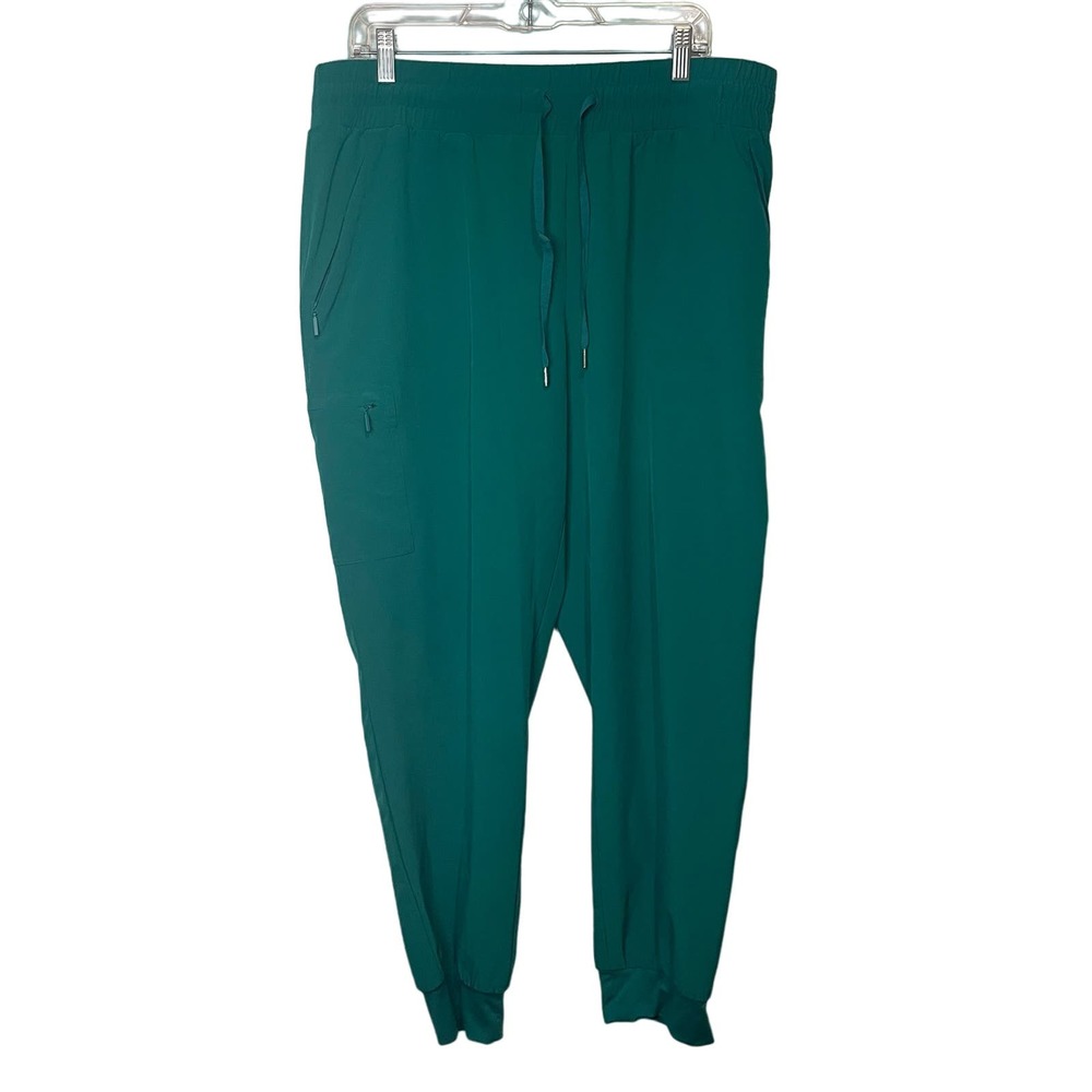 Chico's Zenergy Women's Chic360 Woven Joggers Jade Green size 3
